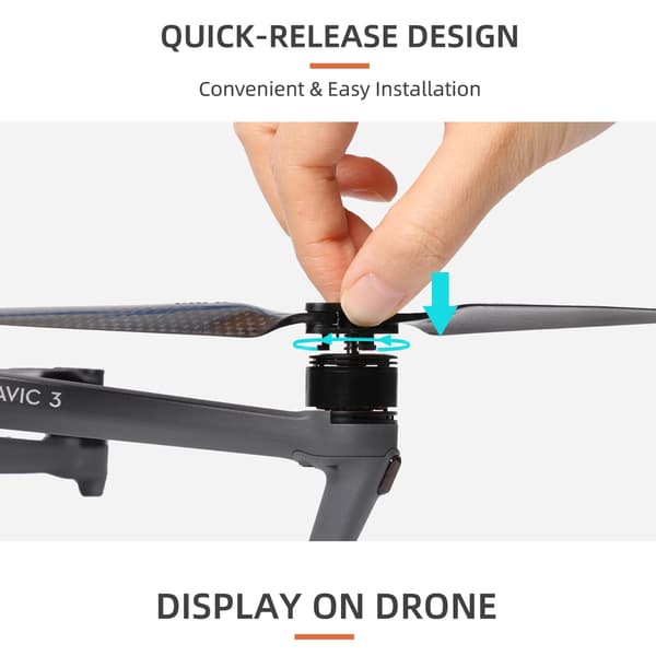 2 par 9453F Quick Release propeller Lav støj kulfiber folde propeller Blade Drone Wing reparations tilbehør til Mavic 3