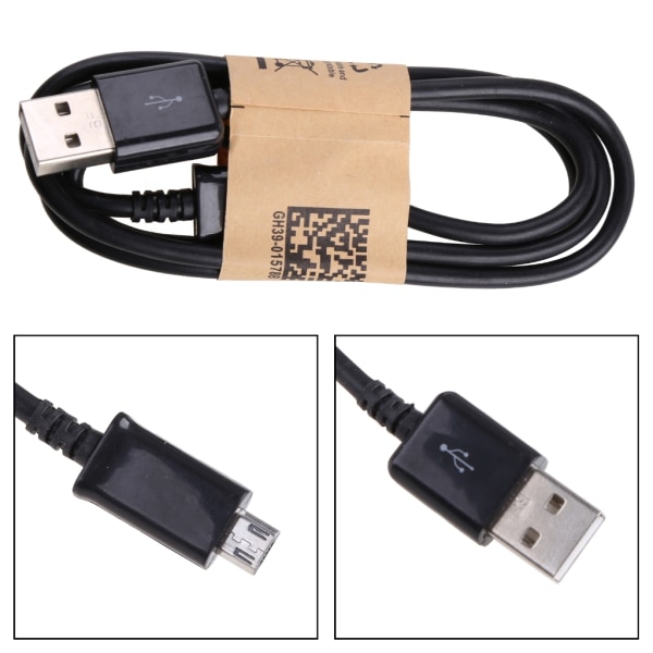 1M Micro USB 2.0 A Hane till B Hane Sync Data Adapter Laddarkabel för laddning/överföring av data samtidigt