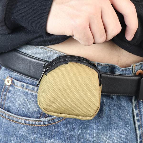 Nylon Taktiskt midjeväskor Dubbla fickor Miniplånböcker Penningnycklar Handväska Utomhus Liten bruksbältespåse Slittålig ArmyGreen