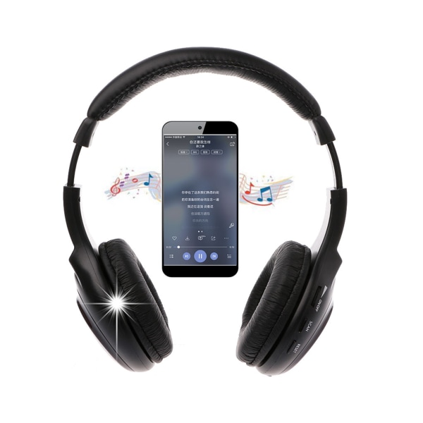 5 i 1 trådlöst stereoheadset hörlurssändare FM-radio för TV DVD MP3 PC-spelspelare, DVD-spelare hörlurar