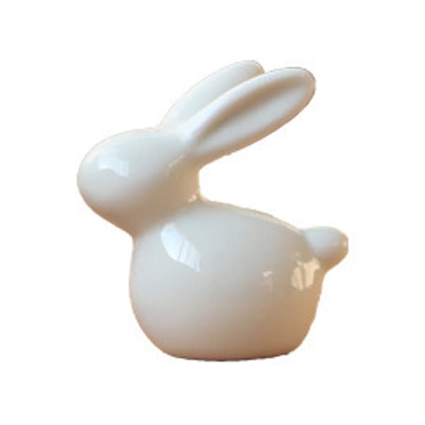 Ren vit kanin keramiska figurer Heminredning Kina present, modern staty null - A Pattern
