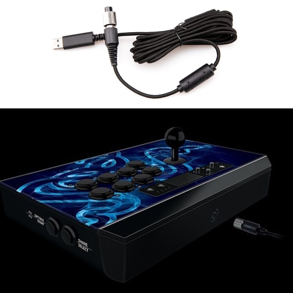 Ersättningsflätad USB kabelanslutningskabel med hållbar kontakt för Razer Panthera Evo Arcade Stick