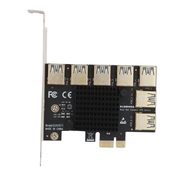 PCI för express PCIE Riser PCIE 1 till 7 USB 3.0 Multiplier PCI-e 1X 16X Adapter Extender Riser For Bitcoin Mining Miner