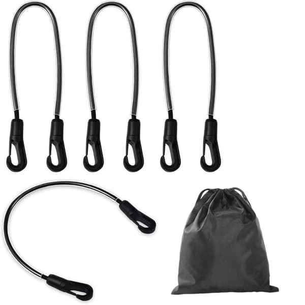 Elastiske hestedekkefester, sett med 4 justerbare benstropper med klips