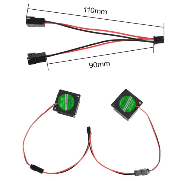 2 stk. JST XH 2-benet han- og hunstik kabel til 3D-printer