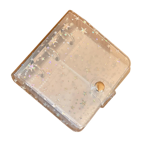 Mini Paljett Fotoalbum 1/2/3 Tum Foton Transparent Pärmhållare