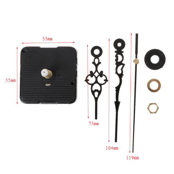 DIY Quartz Clock Movement Silent Kit Set Batteridriven mekanism för inomhus utomhus för tidsklockor användning null - 48