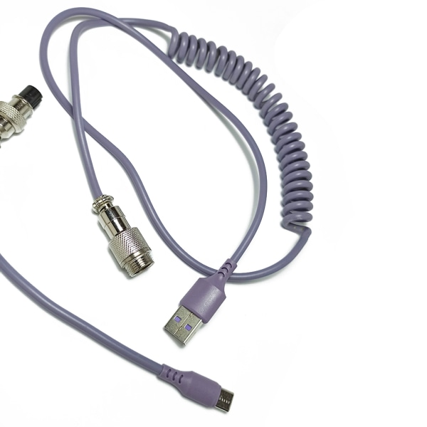 Mekaniskt tangentbord Metropolis Cable Aviator- Connector Mechables Pulse V3 Custom-coated Coil Type-C-USB-kablar Purple