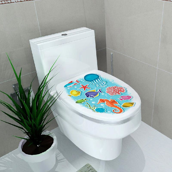 Ny enkelhet för fräsch stil toalett för Seat Wall Sticker Art Badrumsdekaler null - 907