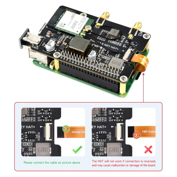 PCIe til M.2 E KEY Power Over Ethernet Bluetooth-kompatibelt utvidelseskort for RPI 5