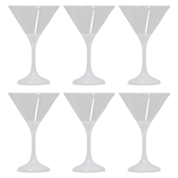 Sett med 6 glødende drikkekopper, plastmateriale, blinkende krus 210 ml, cocktailkrus, cocktailkopper for bryllupsfest, bar