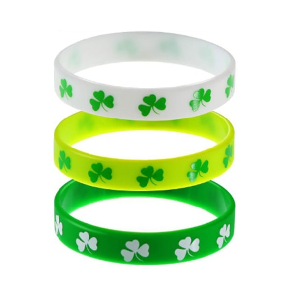 10 st Saint Patrick's Day silikonarmband Handledsrem Armband för barn Flicka Pojke Cosplay Performance Happy