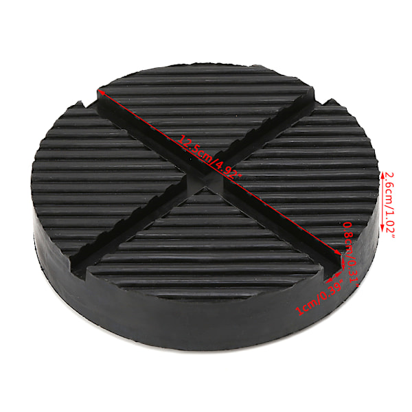 Universal Gulvjekk Disk Gummipute Adapter Klypesveis Side JEKKEPUTE 12.5CM X1