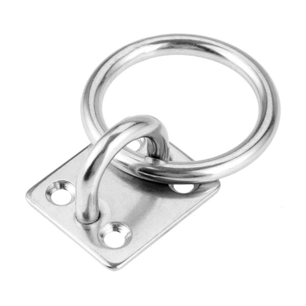 1 st rostfritt stål dyna öga platta U krokar Snap krok stål Marin hårdvara Häftning krokslinga med rund ring för upphängning M8