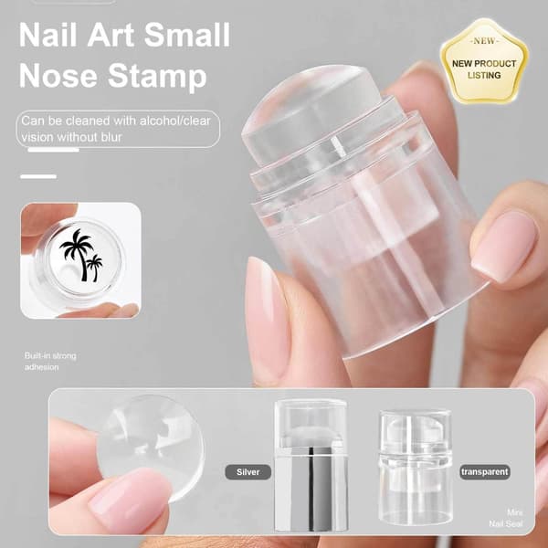 Resevänlig Silikon Nagelstämpel Verktyg Mini Storlek För Professionell Konst Transparent Ribbon Scraper
