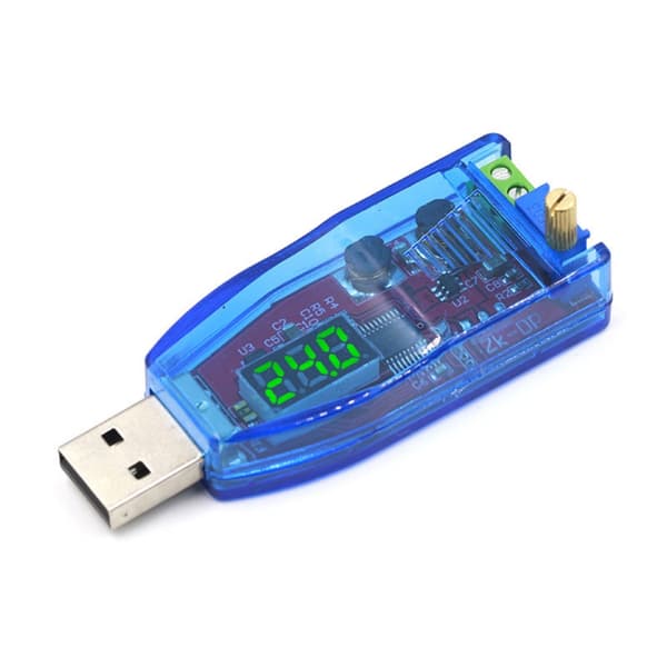 Bærbar DC Buck Boost Spændingskonverter USB Step Up Step Down Spændingsmodul Green digitalDisplay