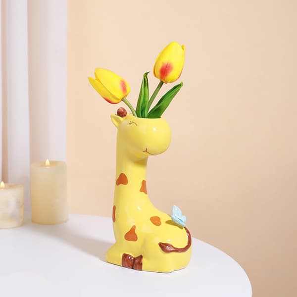 Moderne dekorative vaser midtstykke giraff form keramiske vaser blomstervaser
