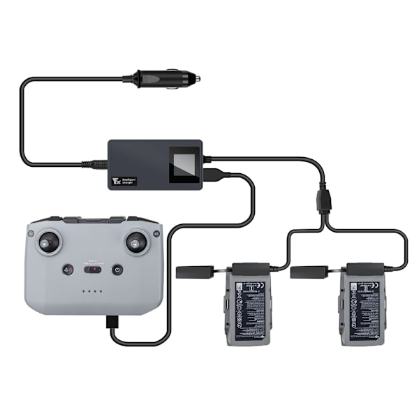 Batteriladdare 3 i 1 snabbbatteriladdarnav för AIR 2 Drone billaddare MAX DC12.6Vor13.2V 2.5A utgång