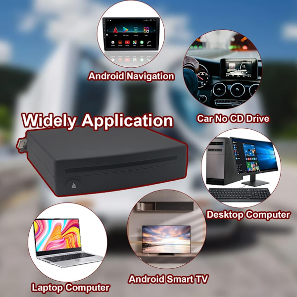 Multimedia Soitin Ulkoinen USB Ajoneuvon DVD-soitin Autonavigointiin Plug Play