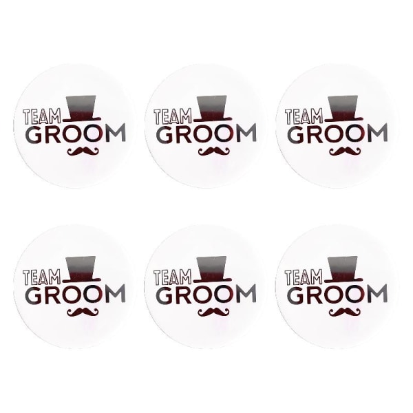 Team Brudgum/Groom Badge 6st/ set Bachelor Party Kläder Dekoration Tillbehör null - Gallery