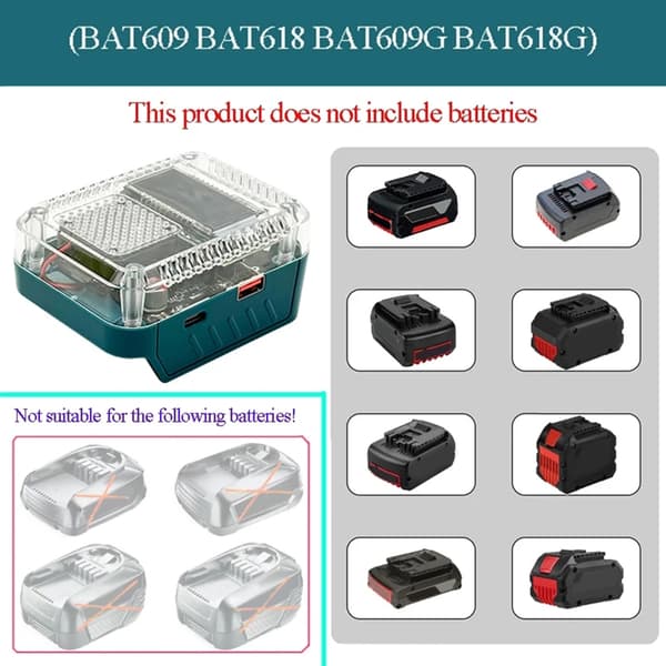 140W PD3.1 Typ C Digital Display Batteriadapter Konverter Laddning