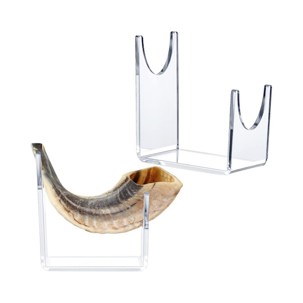 2-delat akrylställ för Shofar-fäste Stativ Staffli Rackhållare Stöd Får Horn Svärd Display Stand Rack Dekoration