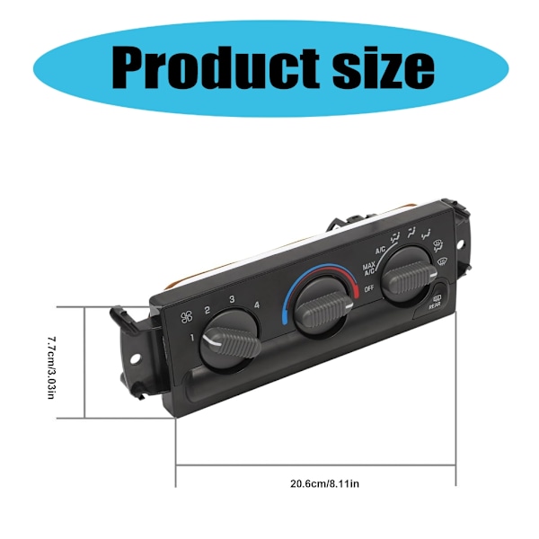 A/C Varmelegeme Klimakontrol Kontakt Enhed HVAC Temperatur Kontrolpanel