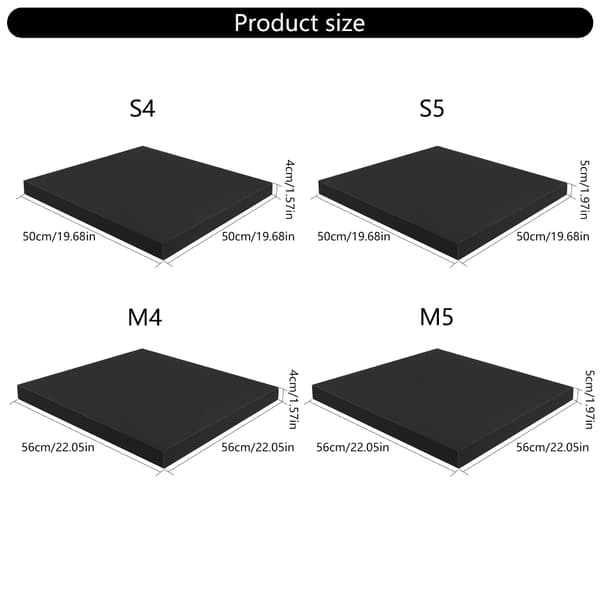 Sofaputer Reparasjon Høydensitets Svampinnlegg Egnet for Restaurering Black 56x56x5cm