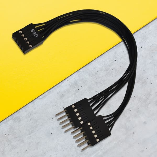 Hovedkort 9-pinners USB2.0-header 1 til 2 forlengelsesadapteromformerkabel 10 cm