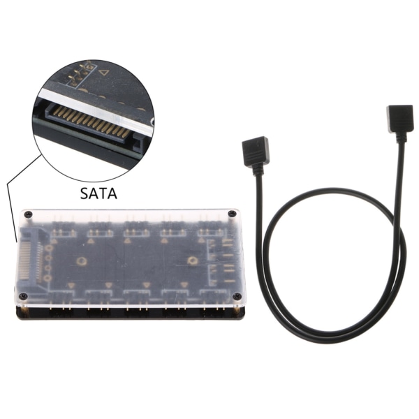 AURA SYNC 5V 3-pin RGB 10 Hub Splitter SATA Ström 3pin ARGB Adapter Förlängningskabel för GIGABYTE MSI A SUS LED