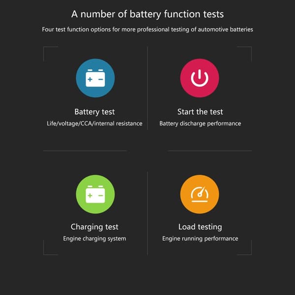 Bilbatteritester 12V Batterisystemanalysatorer Lade- og starttest