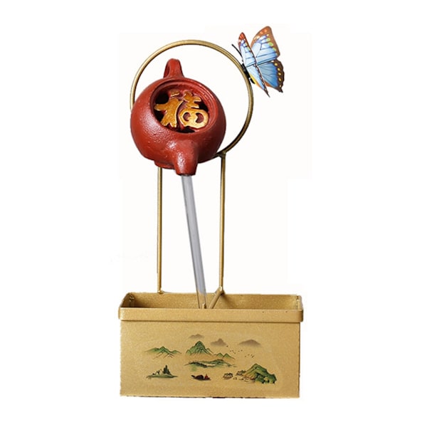 Dekorativ blomvas i järn, rektangulär planteringskruka med magnetisk fjäril, rektangulär växtblomkruka