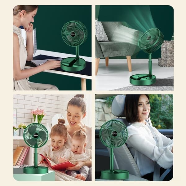 Støjsvag Ventilator 2 Hastigheder Genopladelig Mini Ventilator Foldbart Design til Sengekant Camping White charging