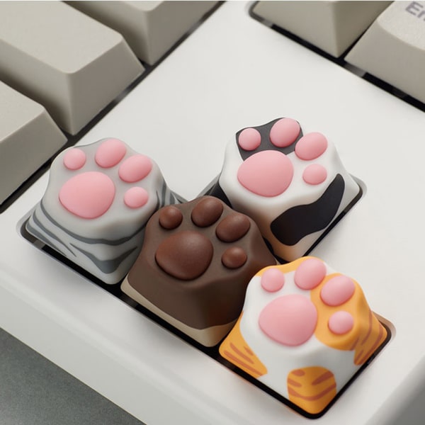 Mjuk silikon Artisan för Cat Paw Custom Cartoon Keycap Keycaps Passar för Cherry MX Switchar för Key Cap Kids personlighet B