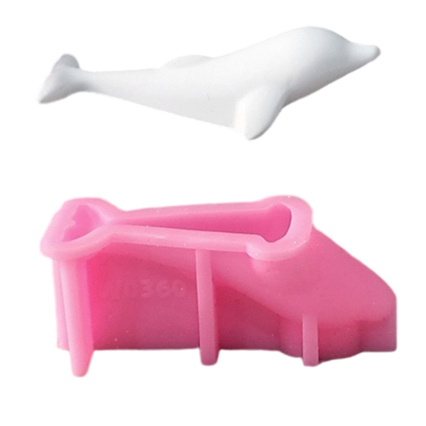 Solid silikonform for harpiks, gips og lyslaging, delfinformer