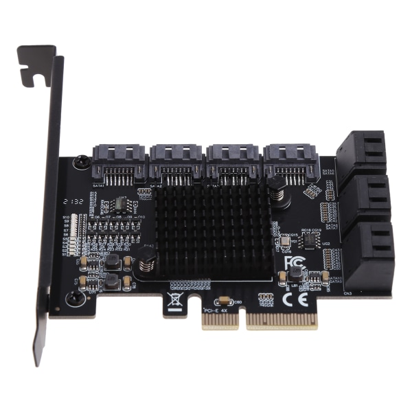 Mining Riser 10 portar PCIE SATA Card PCI för Express SATA 3.0 Controller PCIE till SATA3 expansionskort PCI E X4 X1 6Gbps X1