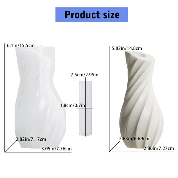 Vase Silikoneforme Epoxy Resin Forme til Blomstervase Gipsdekoration