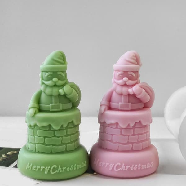 Julete Santa-duftlys Silikonform for hjemmefestdekorasjoner