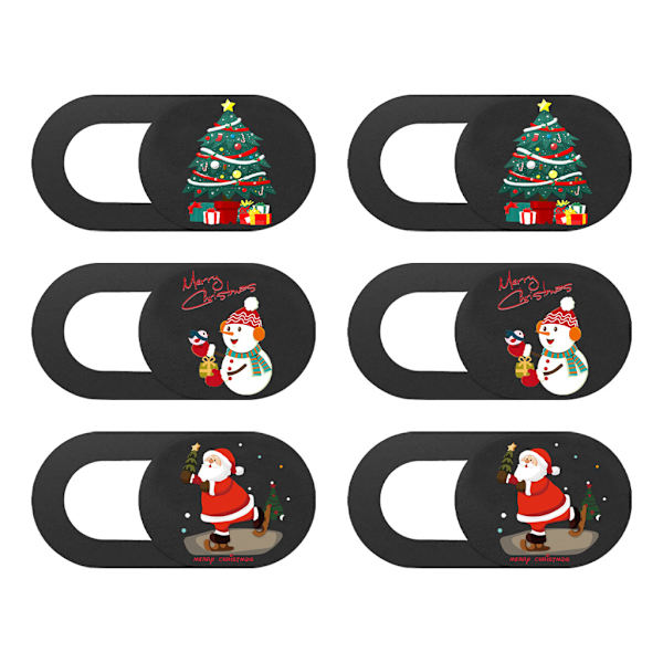 6x Webcam Privacy Covers Anti-Hacker Protective Patch Camera Xmas Style Anti-Peeping Skyddsreglage för telefonsurfplatta A