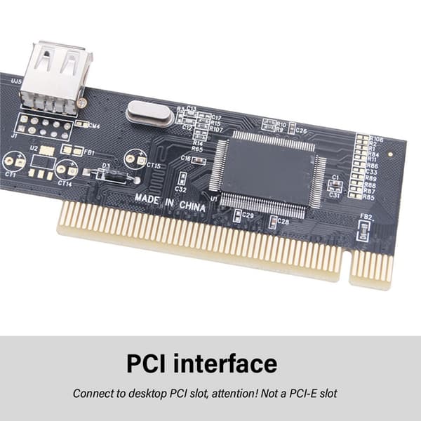 PCI USB-kortadapter PCI til USB 2.0 5 porte 4 eksterne 1 intern controller