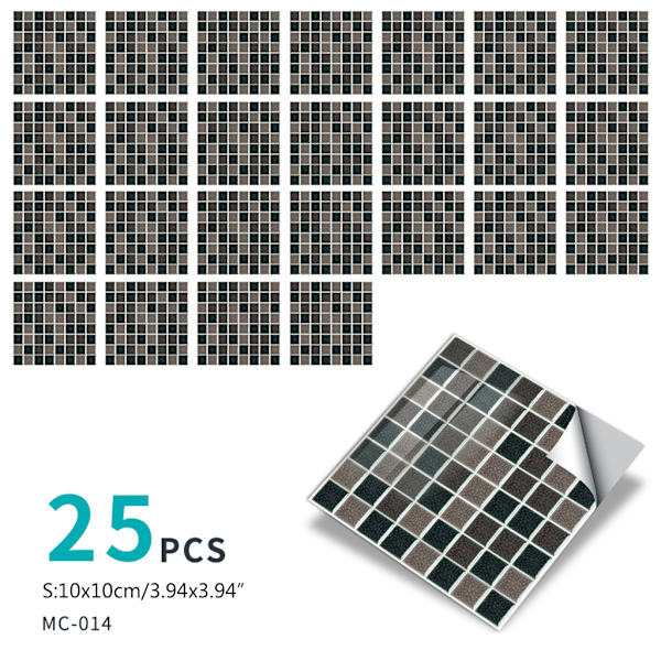 25 stk Selvklebende Vanntett Veggklistremerke Simulerte Fliser DIY Hjemmedekorasjon