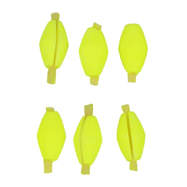 6st Float Foam Strike Indicators 20x10mm för flugfiske Mycket synbar olivform Float flugfisketillbehör Yellow