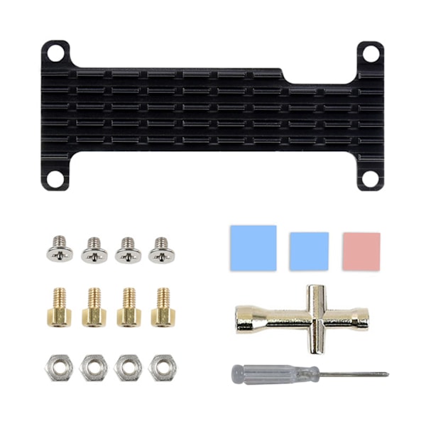 för Raspberry Pi Zero 2 för W Kylfläns med 2x20-pin Strip Dubbel Hane Header Kit Extender+Kylning för Fodral för Raspberry