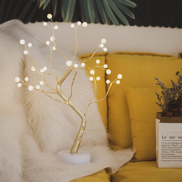 Bonsai trädlampa DIY artificiellt ljus Trädlampa Dekoration Sovrum Skrivbord Juldekoration Nattljus med 36 lysdioder