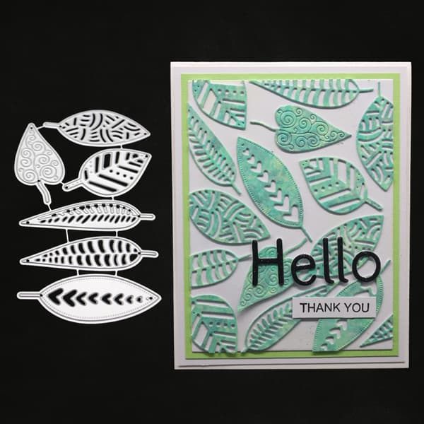 Bladblade Metalskærestencils DIY Scrapbooking Album Stempel Papirkort E