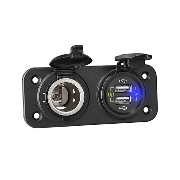 Dobbelt USB-oplader Strømadapter Udtag til Bil Båd RV 12-24V USB QC3.0 Oplader