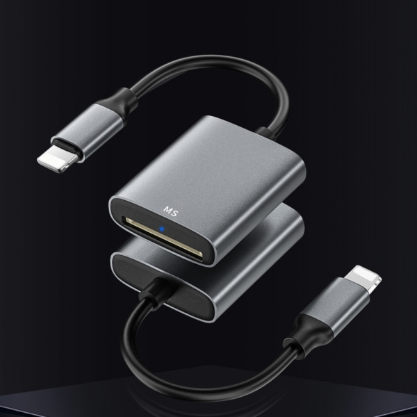 Bärbar aluminiumlegering iPhone Port till MS kortläsare åtkomst för iPhone 14 13 12 11 X XS XR 8 7 iPad