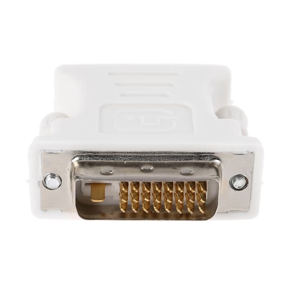 Mini dataskjermkonverterer hvit DVI D til VGA hunnadapter holdbar