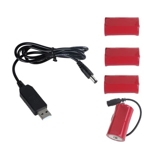 USB Strømomformer Boost Batterieliminatorer USB 5V2A til 6V LR20 D Batteri