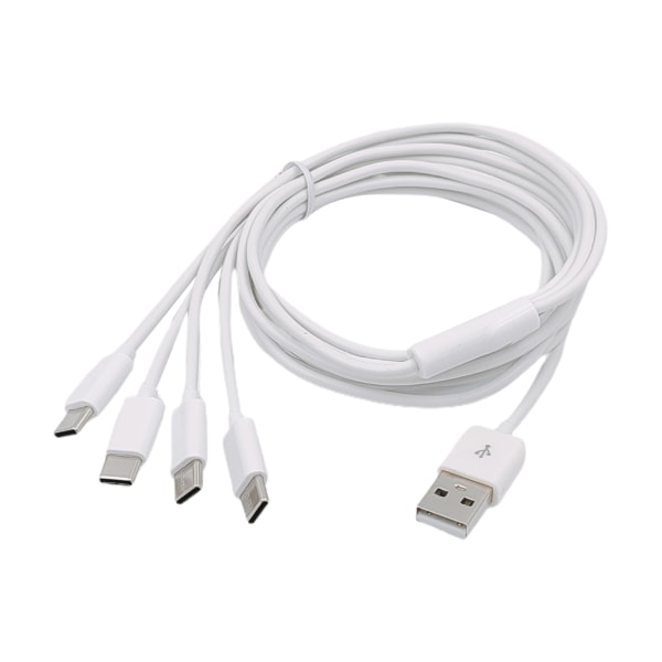 4-i-1 USB C splitterkabel Multi med 4Type-C hankontakter, snabbare laddningssladd för mobila enheter White